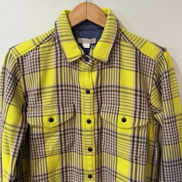 Outerknown Blanket Shirt Womens XS/S Yellow Shacket 100% Organic Cotton Relaxed - Picture 3 of 7
